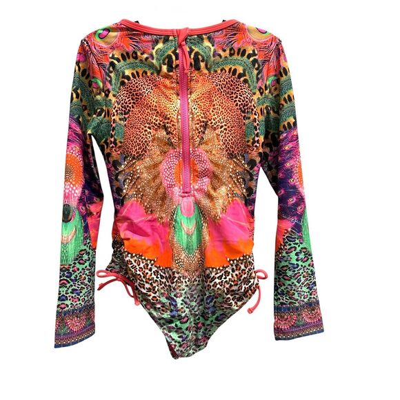 $129 Milla by Camilla Girl's Leopard Peacock One Piece Bodysuit Rhinestone Sz 8 - Picture 8 of 8